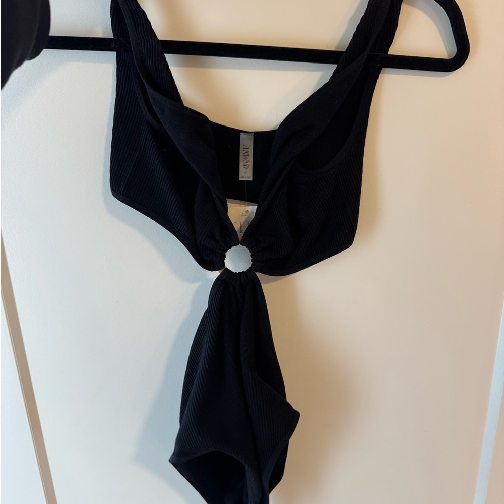 Black Ribbed Bodysuit